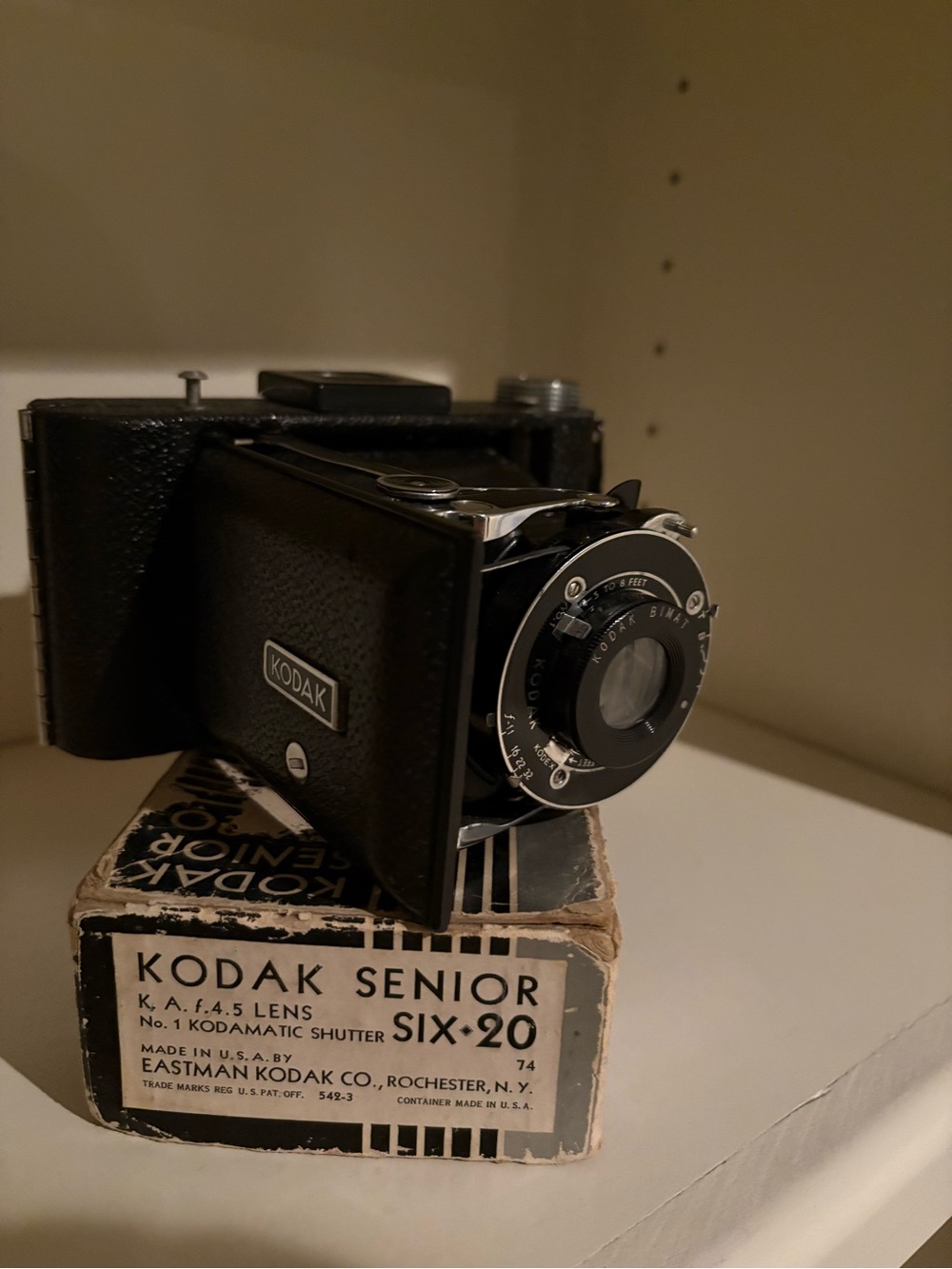 Kodak Black Art Deco Vintage Folding Six-20 Camera